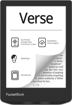 PocketBook Verse, Mist Grey, 512MB RAM, 8GB